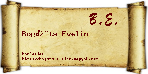 Bogáts Evelin névjegykártya